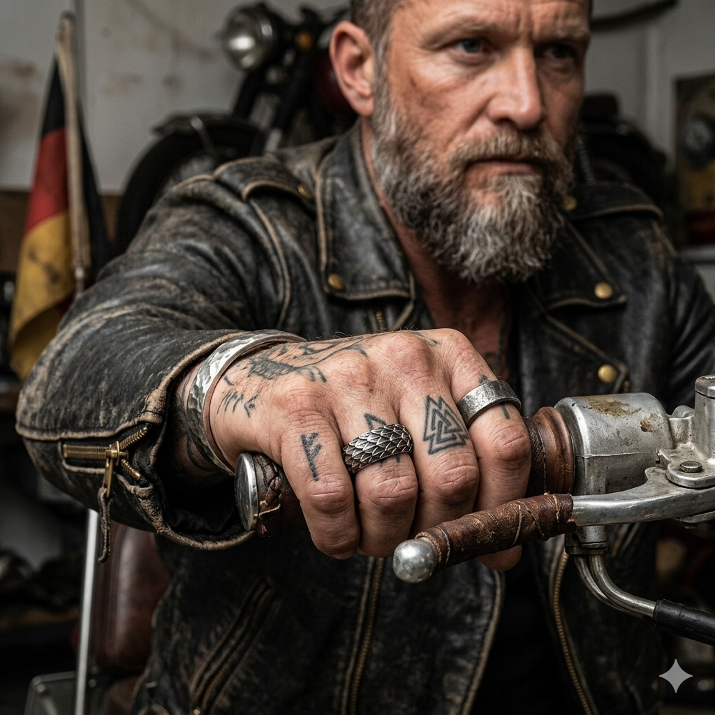 Retro Dominanter Drachenschuppenring – Punk-Tide-Ring
