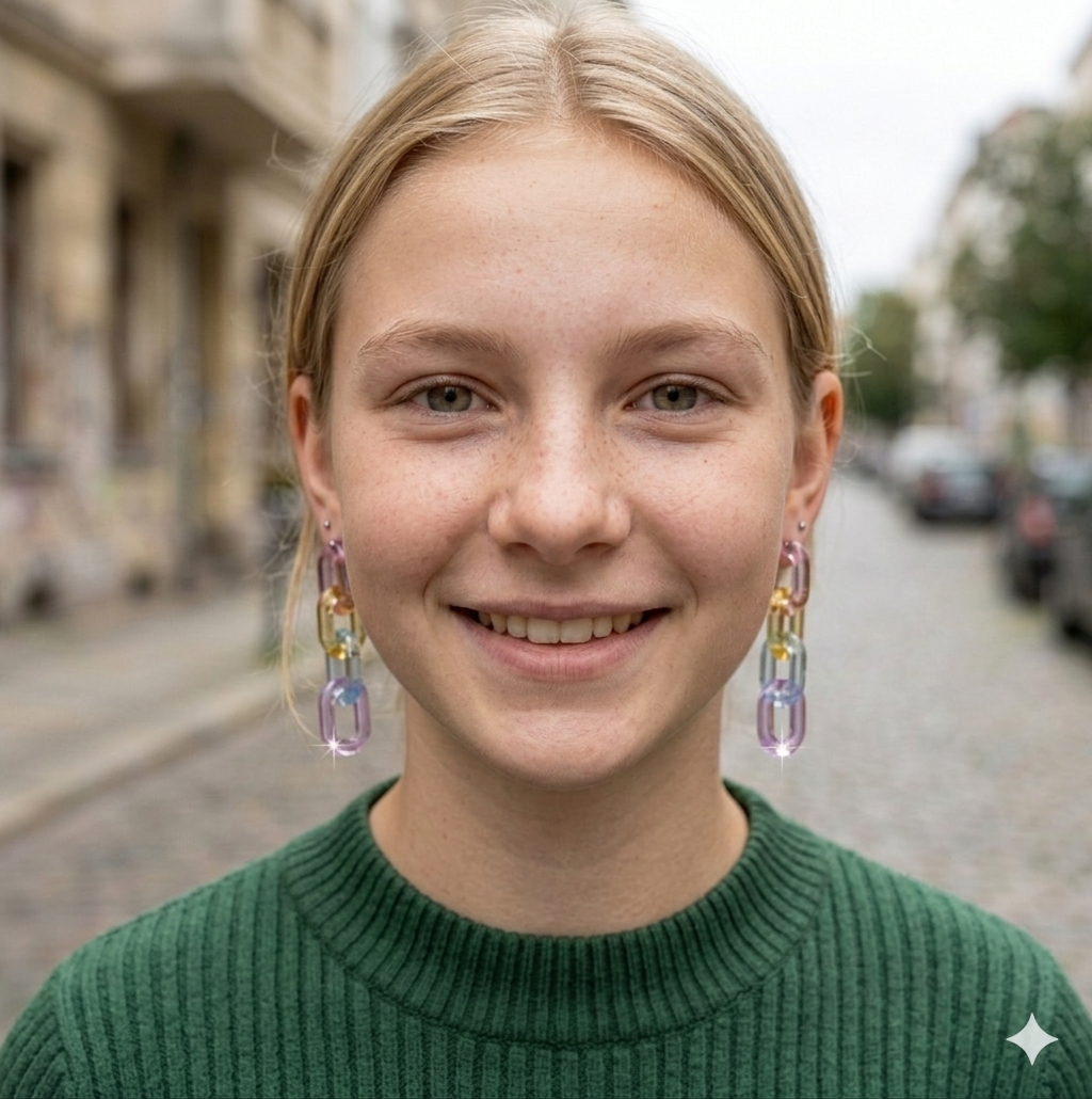 Bunte Jelly Ketten-Ohrringe – Transparente Statement Ohrhänger im Trenddesign