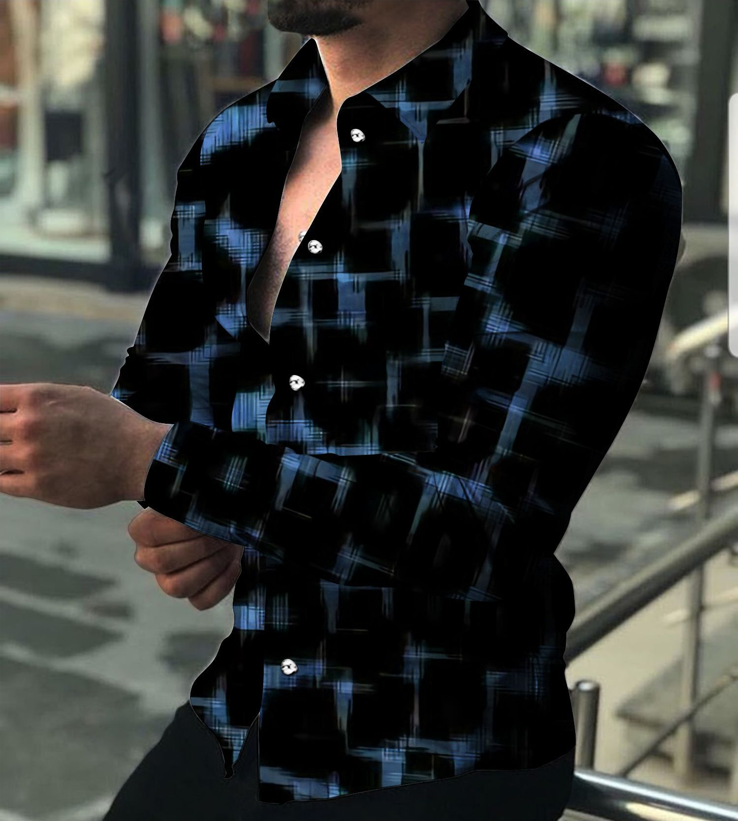 Men's 3D Print Shirt | Long Sleeve Casual Modern Stylish
