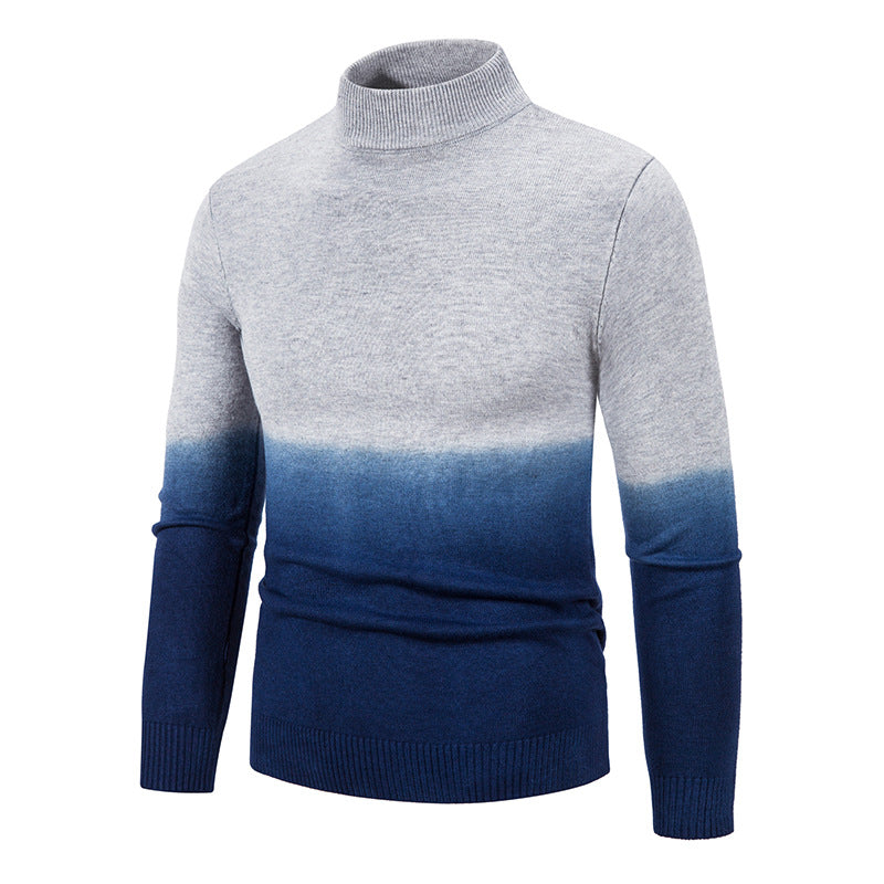 Men's Thermal Mid Neck Pullover – Gradient Knit Sweater