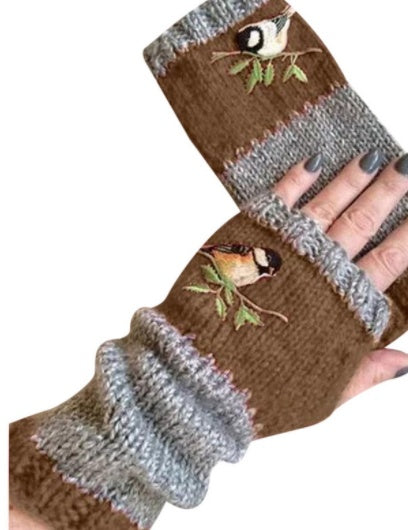 Damen Bestickte Winterhandschuhe – Modisch Warm & Elegant