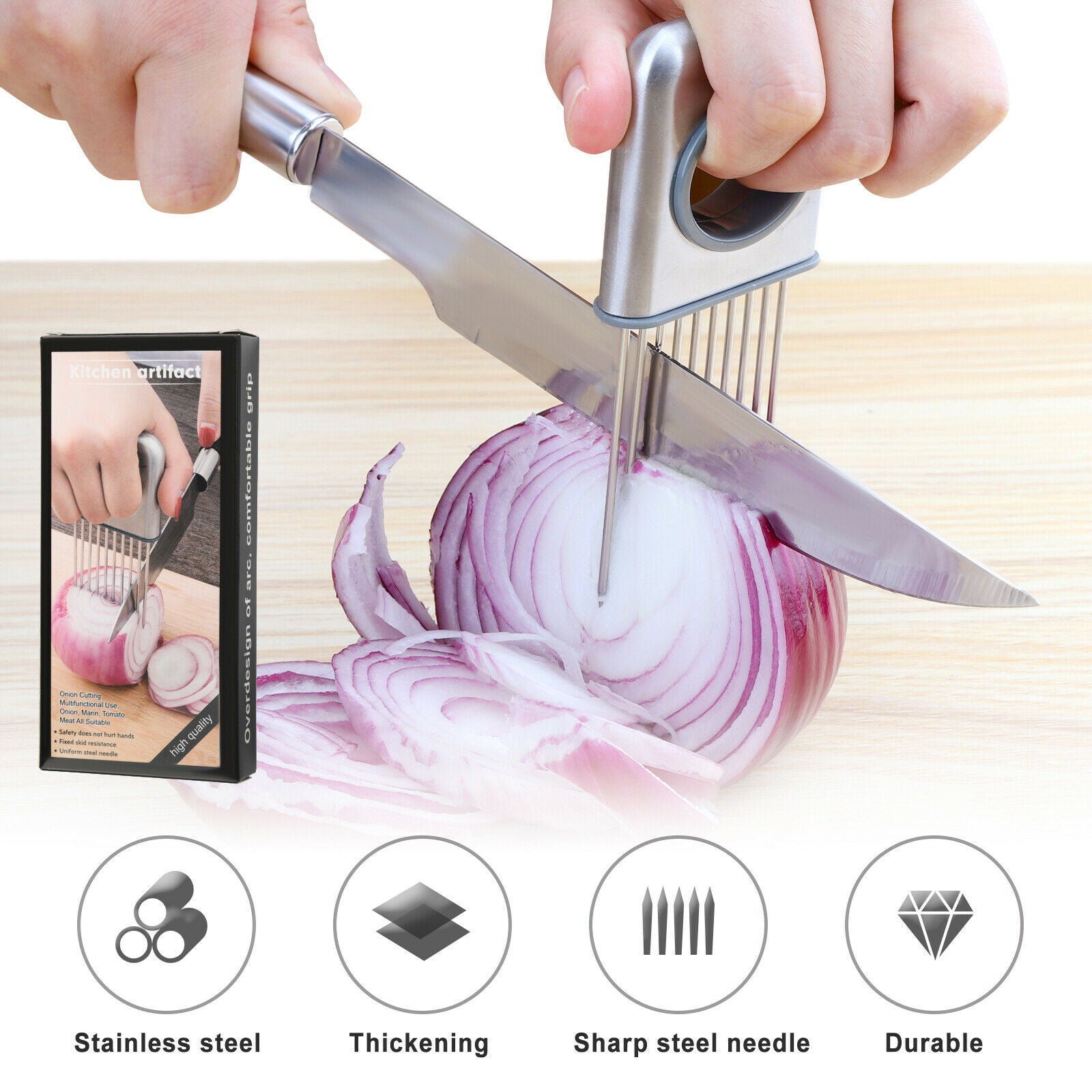 Onion Holder Stainless Steel | Vegetable Slicer Tomato Slicer Kitchen