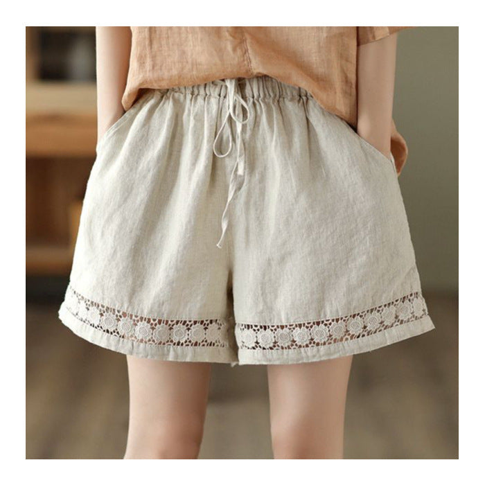 Women's Linen Trousers with Elastic Waistband – Airy & Stylish