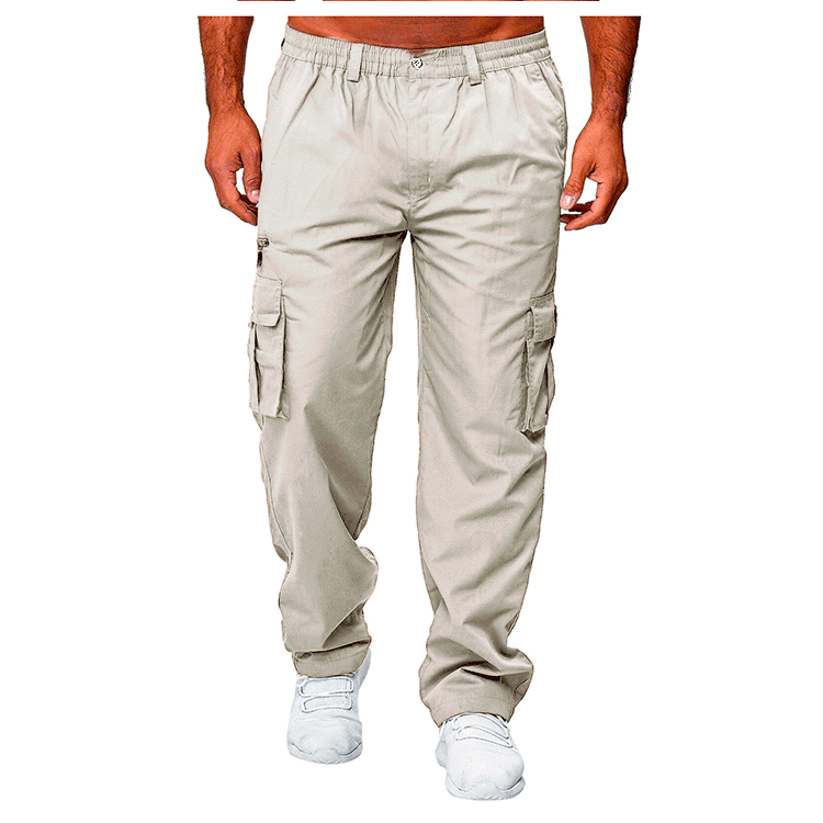Men's Cargo Pants | Multi-Pocket Loose Straight Casual Trend