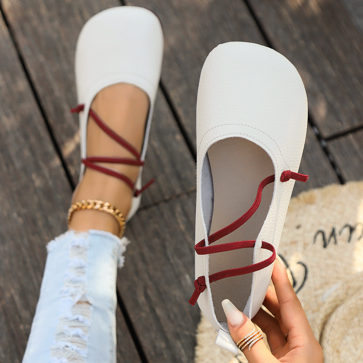 Damen Loafer eckig bequem | Slip-On Flats elegant Alltag