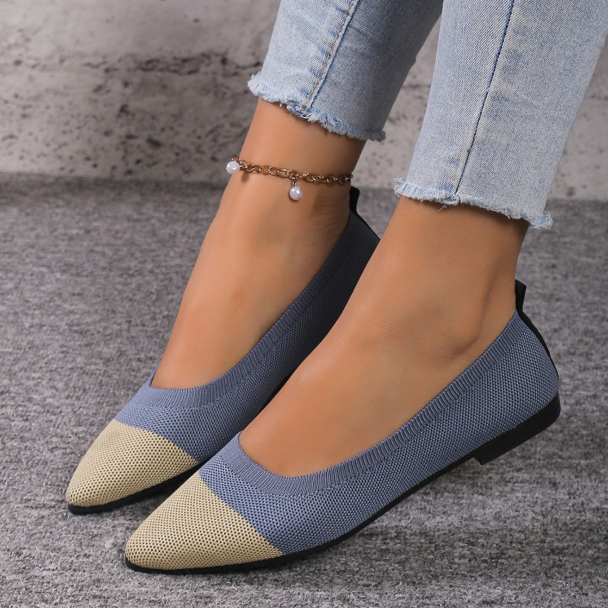 Damen Ballerinas spitz bequem | Elegante Slip-On Flats Alltag