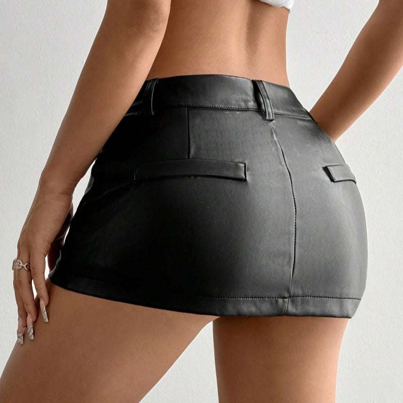 Figurbetonter Leder Midirock – Eleganter Bodycon Damen Rock