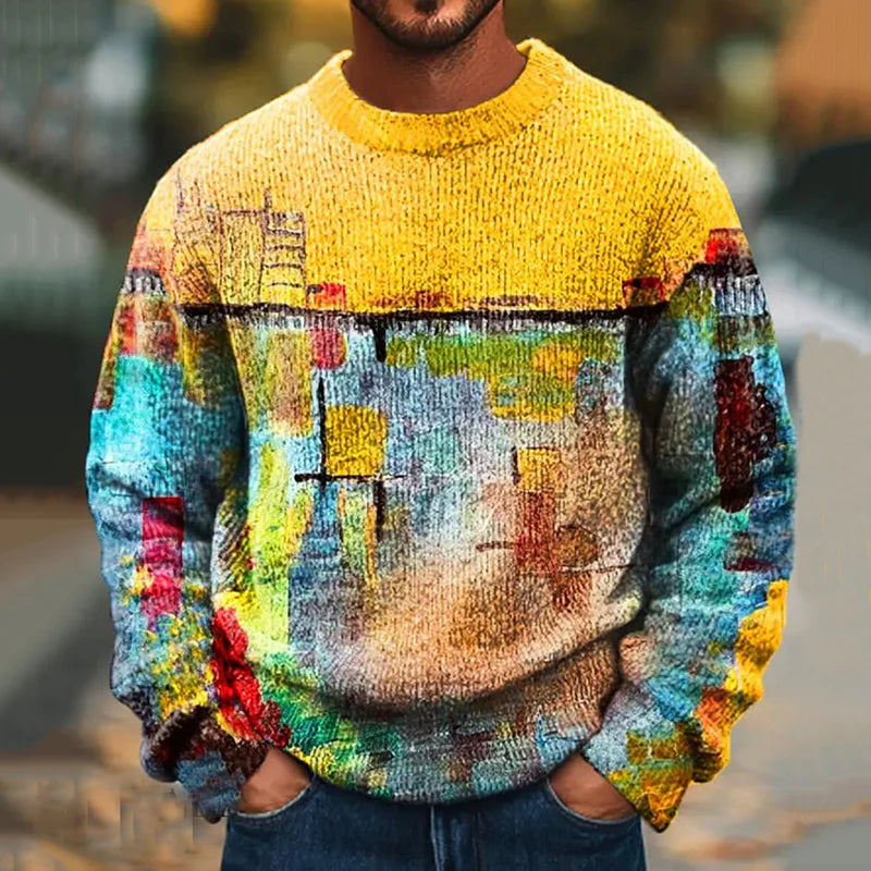 Herren Grobstrick Streetwear Pullover – Bequemer Trend Sweater