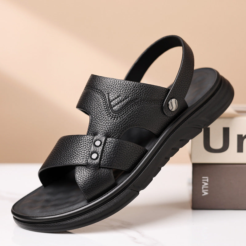 Men's Genuine Leather Sandals Breathable Comfort Casual Shoes