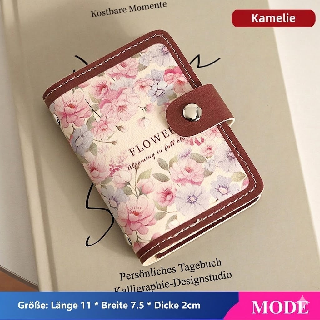 Women's Card Holder Retro Flowers Large Elegant Style