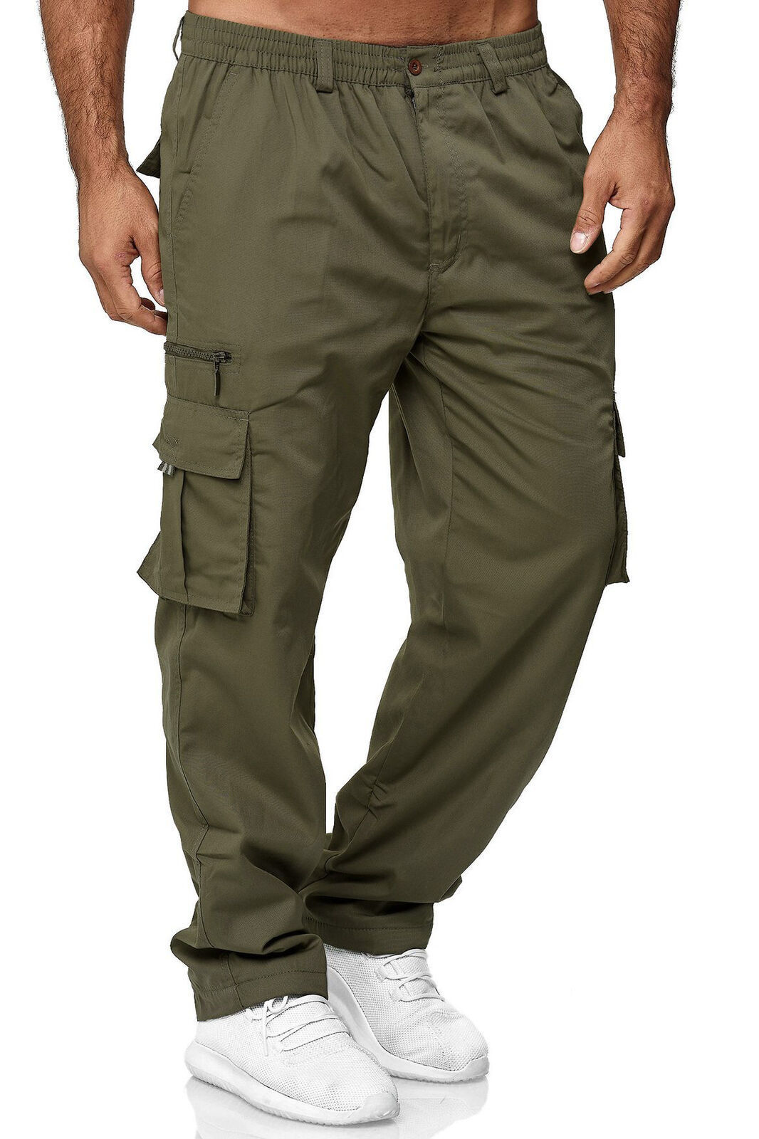 Herren Cargo Hose | Multi Pocket Locker Gerade Freizeit Trend