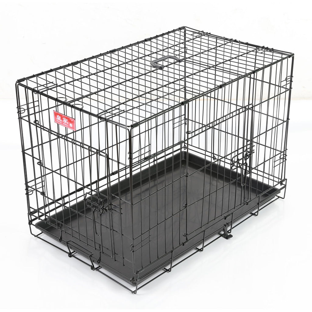 Dog crate foldable | Wire cage large sturdy transport box