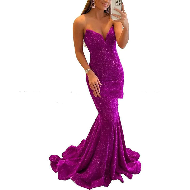 Luxurious Sequin Evening Gown – Sexy Maxi Gala Dress for Unforgettable Appearances