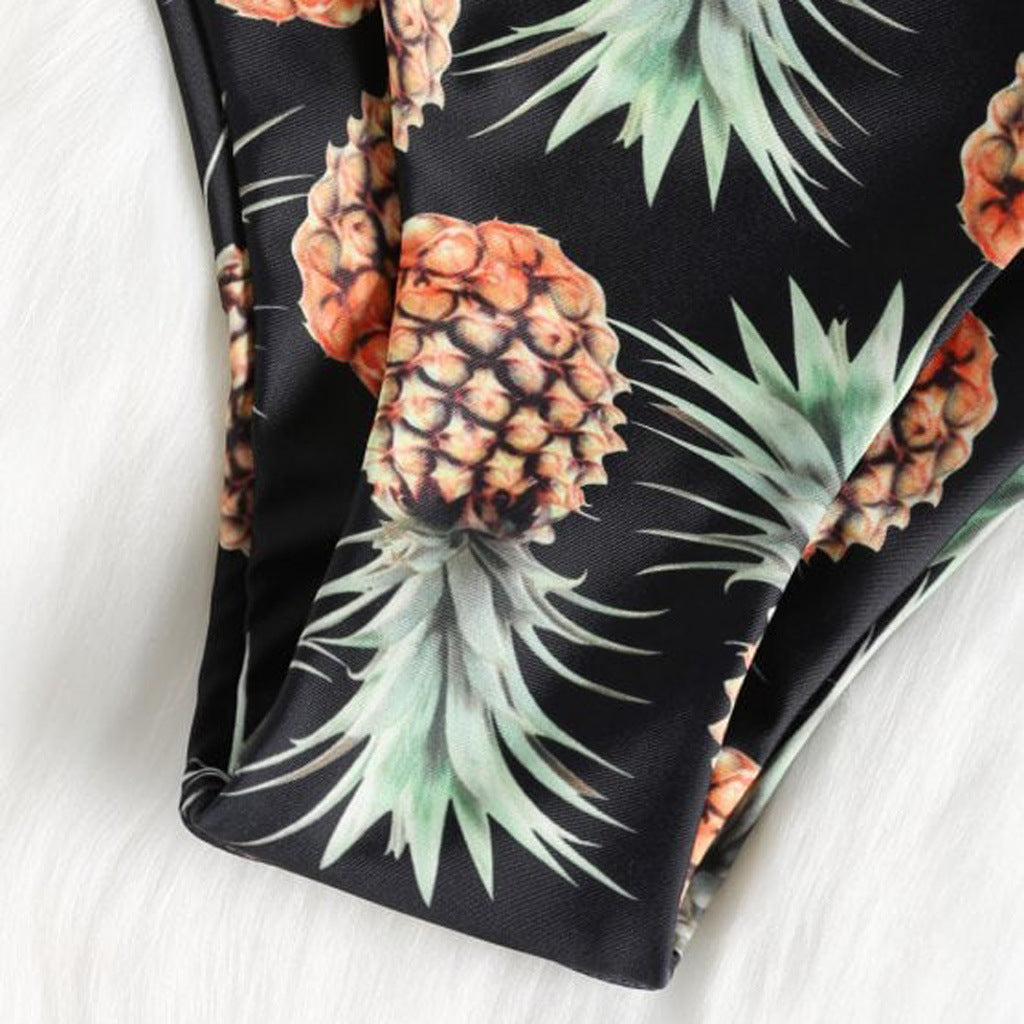 Damen Bandeau Bikini | Ananas Print Sexy Swimwear