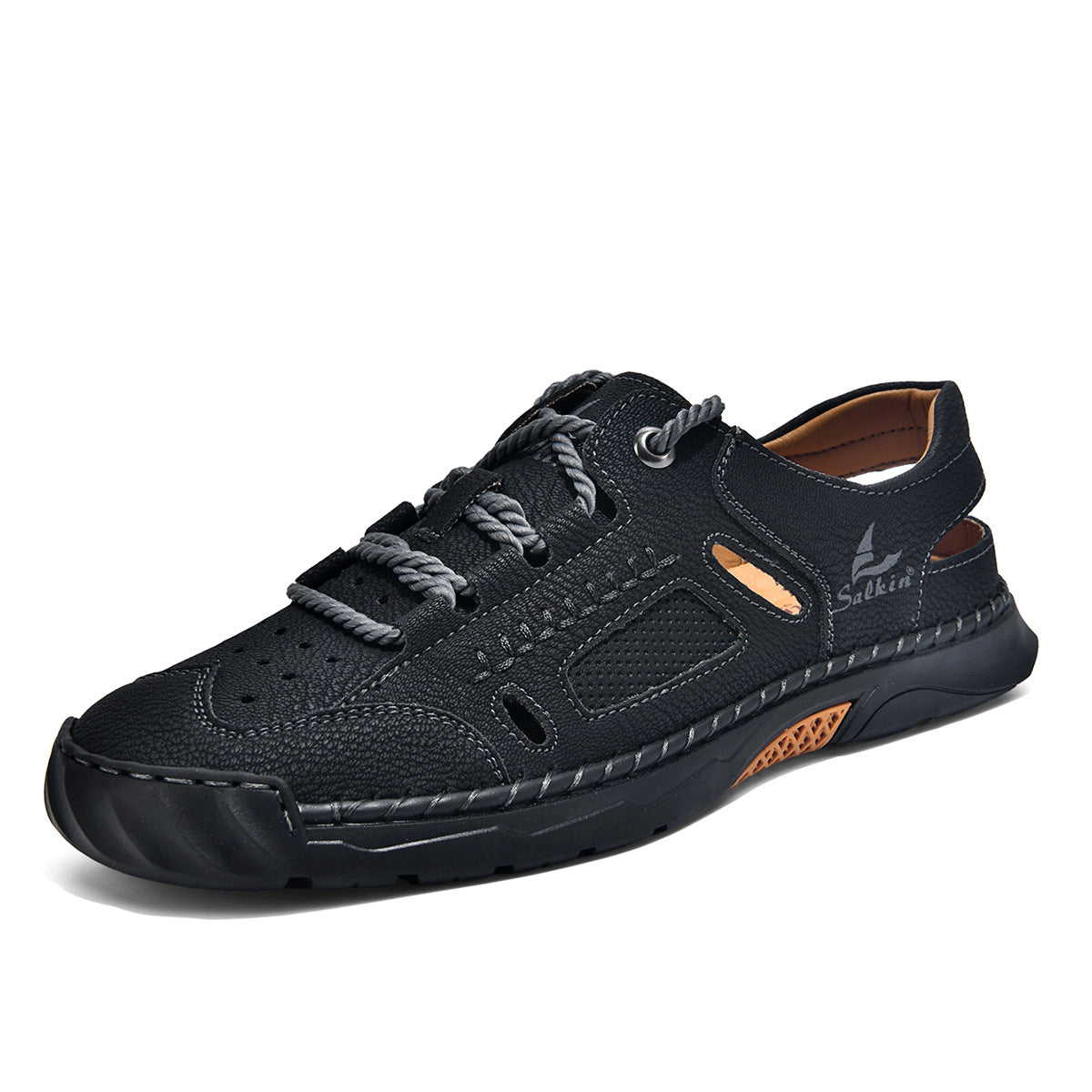 Men's Hand-Stitched Closed Sandals Comfort Casual Shoes