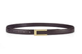 Women's Black Slim Leather Belt | Cowhide Retro Style
