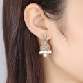 Goldene Glocken-Zirkonia Ohrringe – Elegante Funkelnde Ohrhänger für Damen