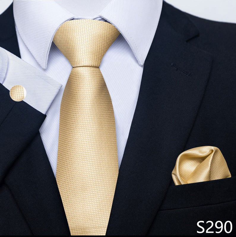 Men's Tie Set Business Scarf Cufflinks Elegant