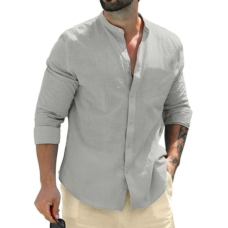 Men's Cotton Long-Sleeve Shirt | Business Shirt Autumn Elegant