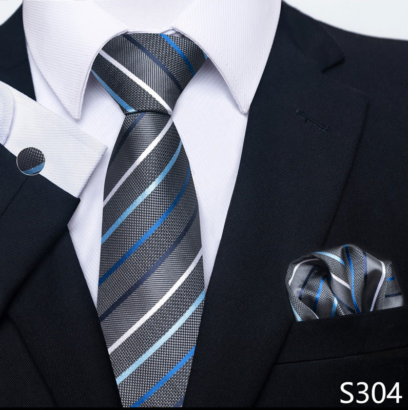 Men's Tie Set Business Scarf Cufflinks Elegant