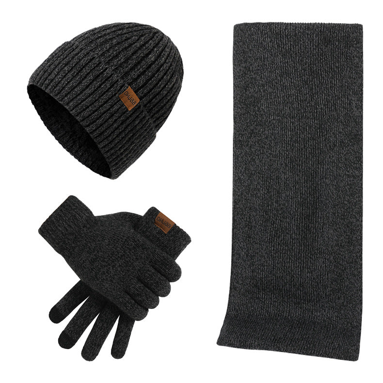 Men's Winter Set Beanie Scarf Gloves Thermal Warm Elegant