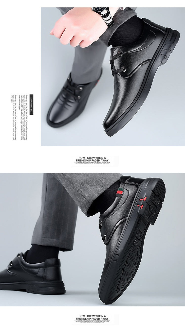 Men's Soft Leather Round Toe Shoes | Comfortable Casual Stylish