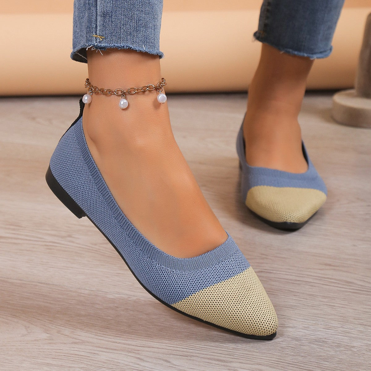 Damen Ballerinas spitz bequem | Elegante Slip-On Flats Alltag