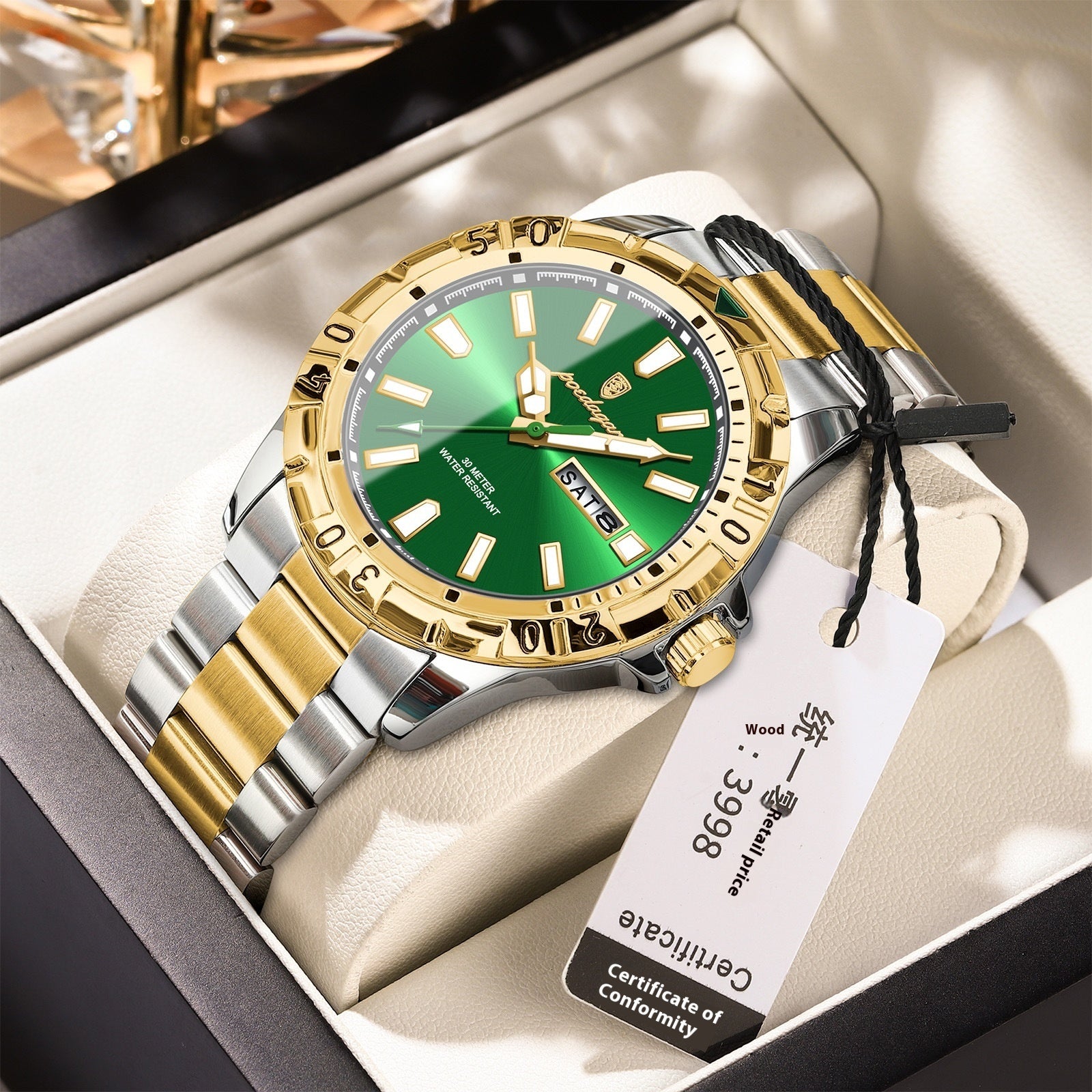 Men's watch waterproof luminous | robust modern Swiss style