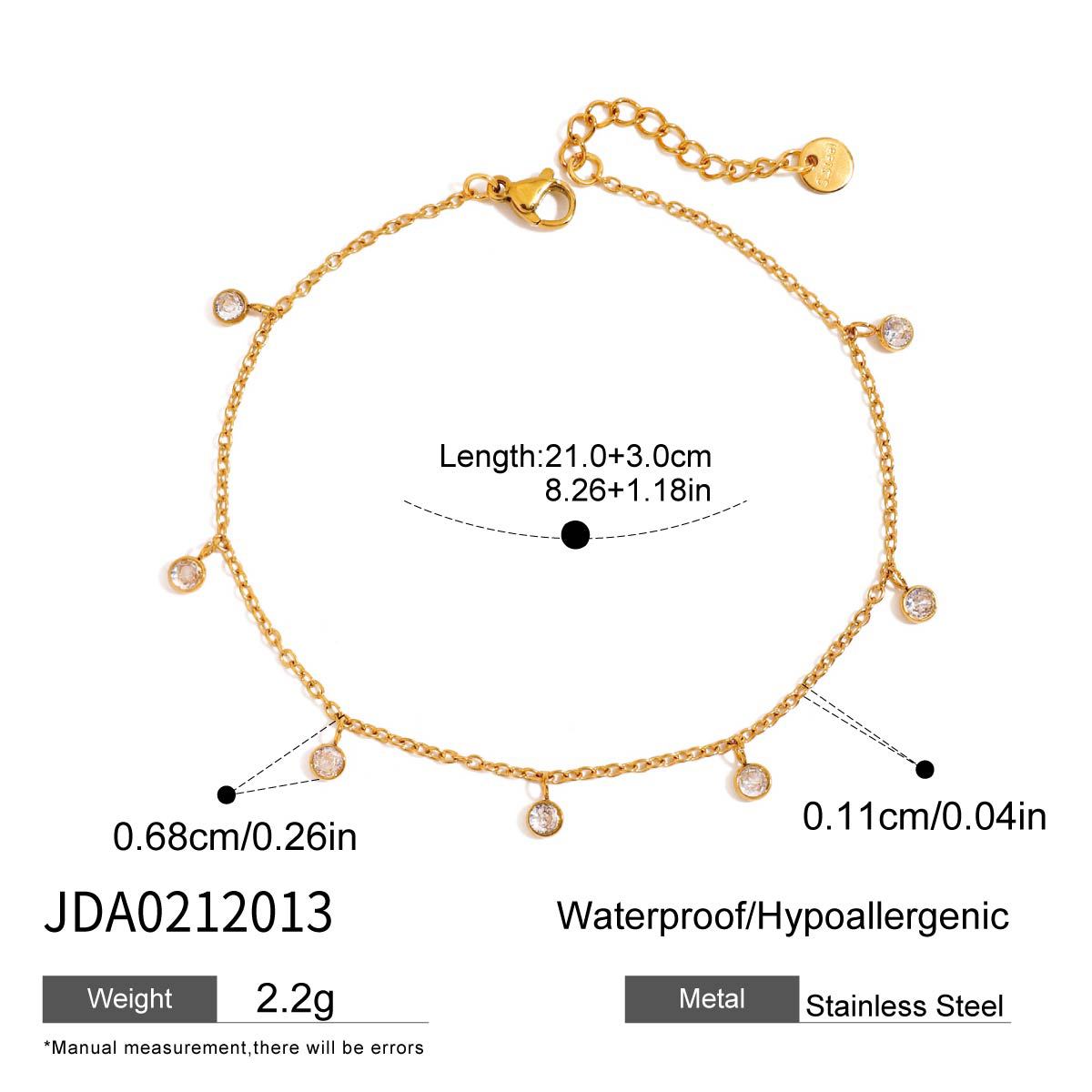 Stainless Steel Zirconia Anklet for Women - Elegant & Versatile