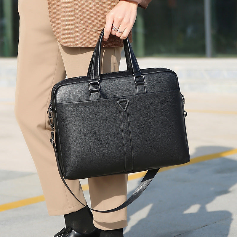 Men's PU Business Briefcase XL – Travel Laptop Shoulder Bag Elegant
