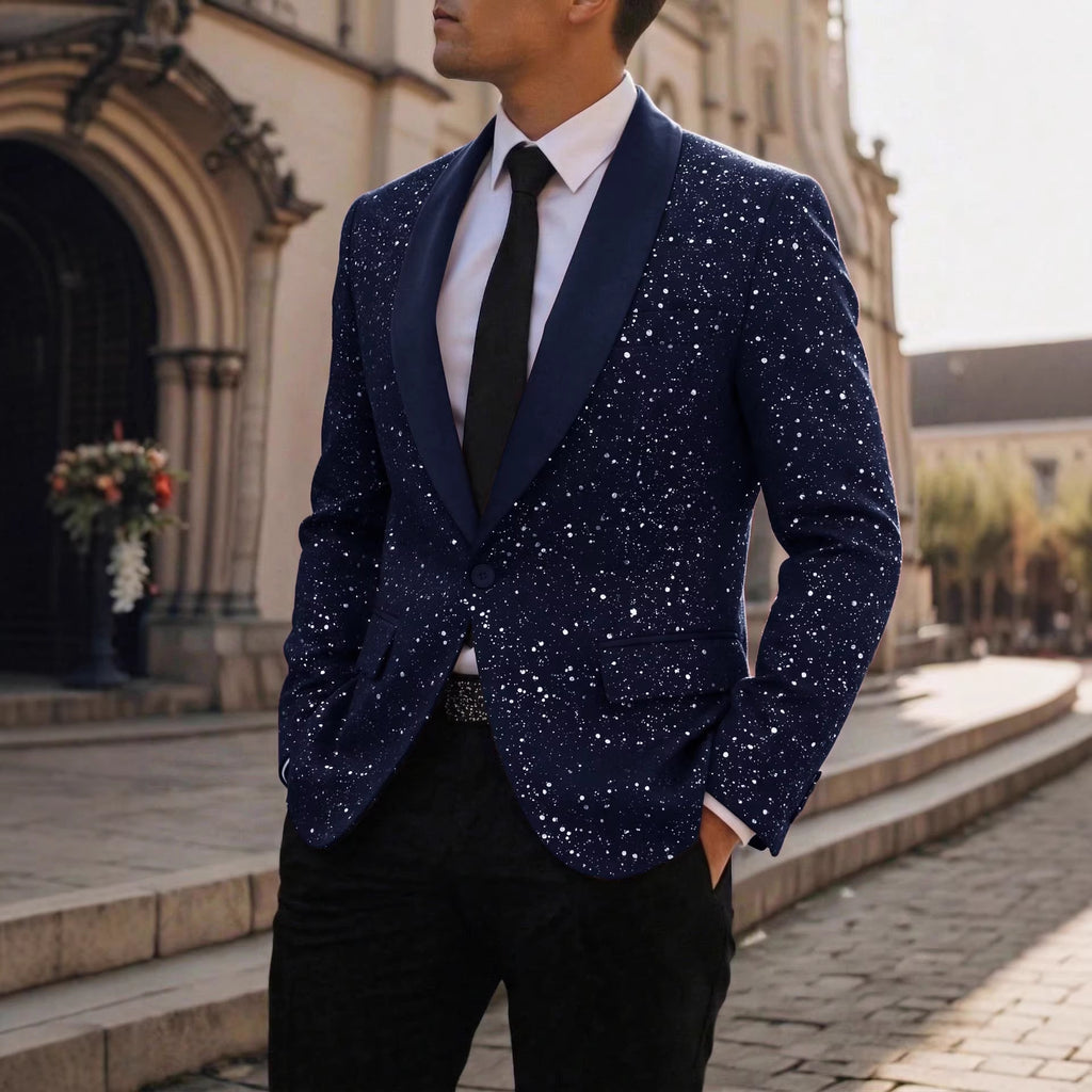 Men's Shiny Blazer Casual – Elegant Party Suit Jacket for Events
