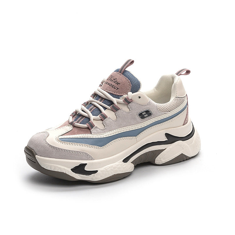 Retro Damen Plateau Sneaker Echtleder | Bequeme Freizeitschuhe