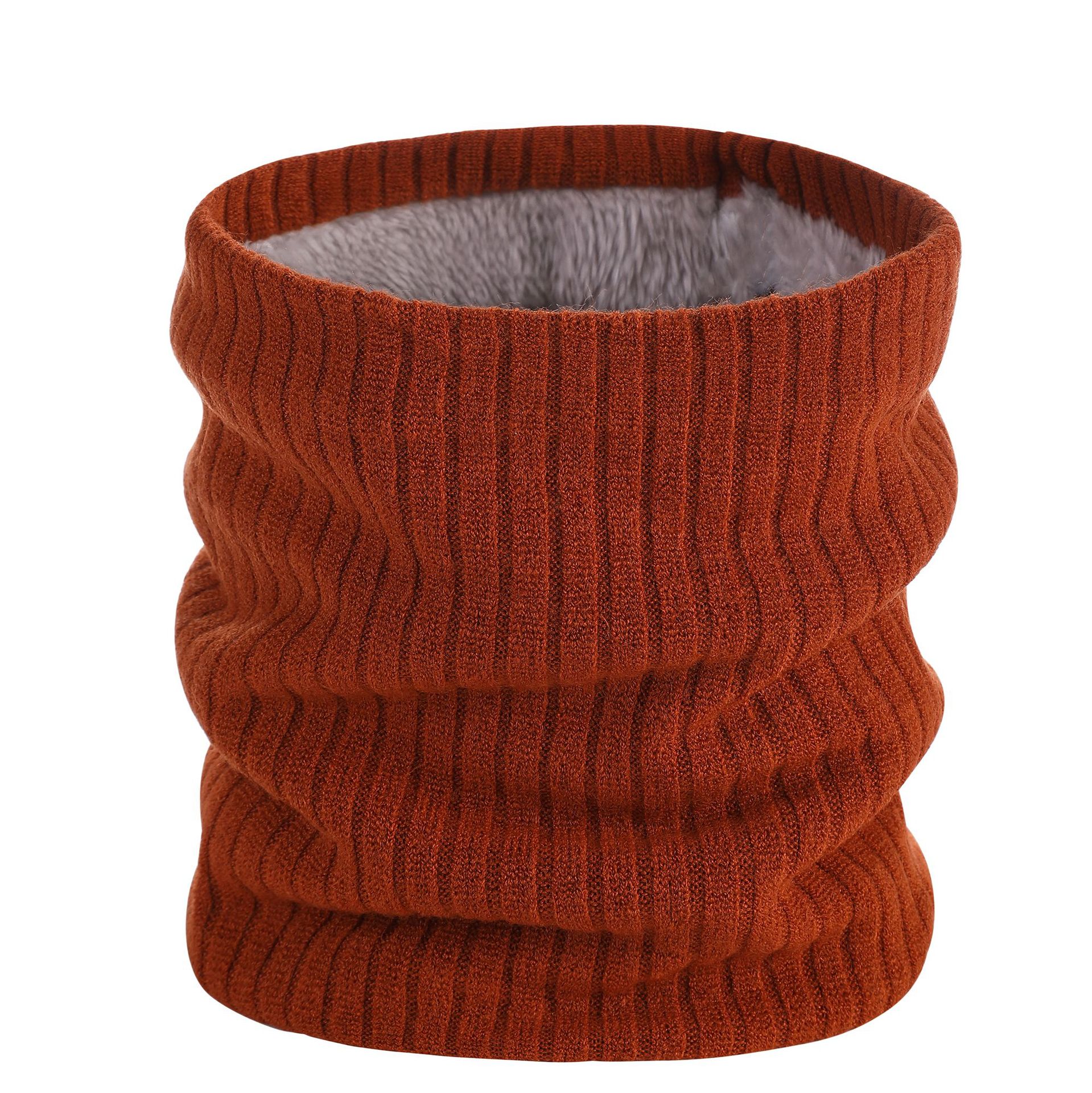 Warm Plush Scarf Winter Unisex Soft Knitted Scarf Solid Color