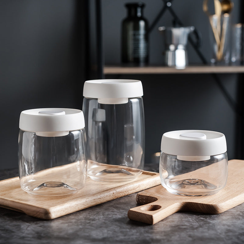 Vacuum Glass Storage Jar | Airtight Canister | Coffee Tea Storage