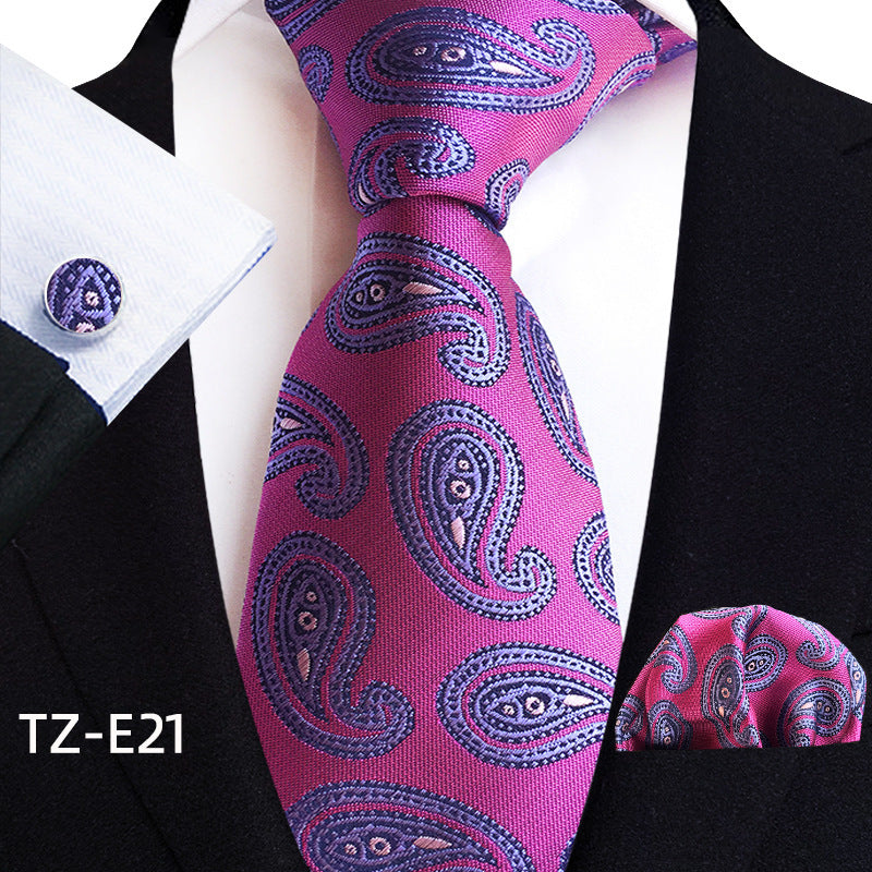 Paisley Tie Set for Men, Elegant 3-Piece, Business Wedding