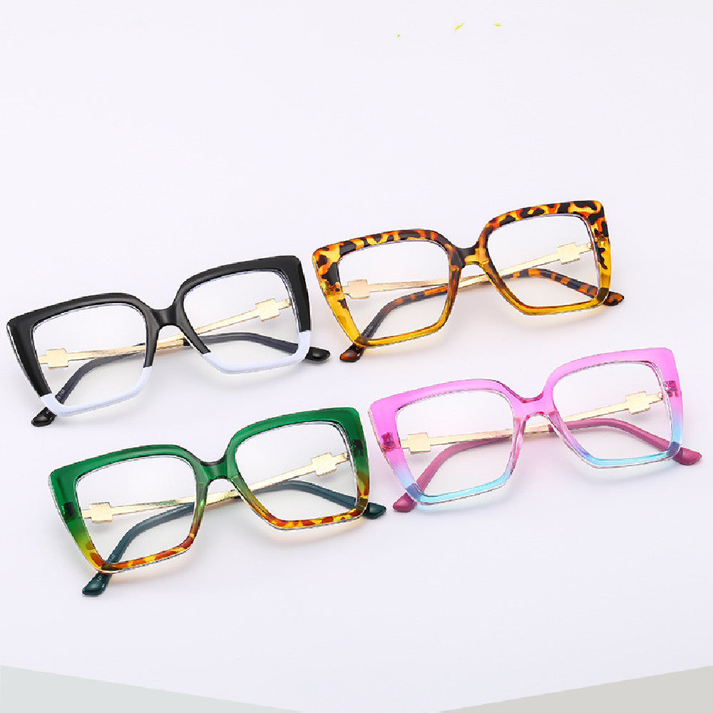 Luxuriöse Cat-Eye Damenbrille mit Strass | Große Farbige Statement-Fassung