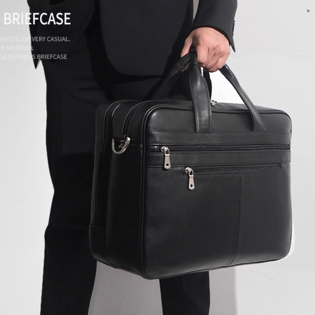 Men's Premium Nappa Leather Briefcase – Genuine Leather Business Laptop Bag
