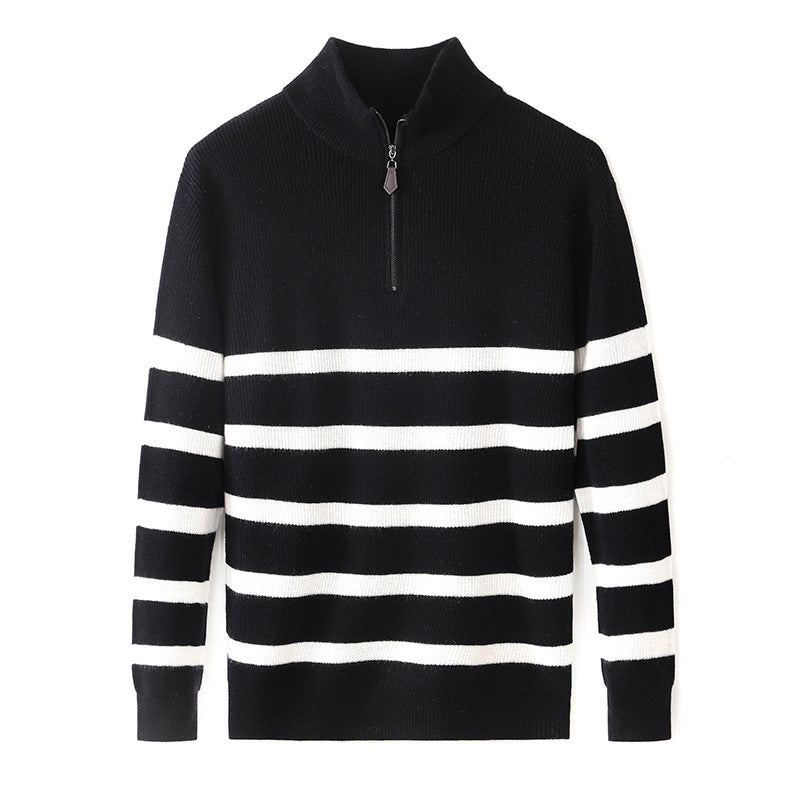 Men's Korean Style Pullover – Striped Trend Knit Sweater