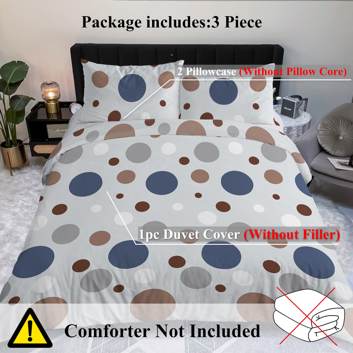 Bettwäsche 3-teilig Polka Dots | modern weich & stilvoll