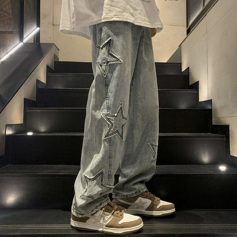 Herren Wide Leg Jeans – Streetwear Straight Leg Winter Denim
