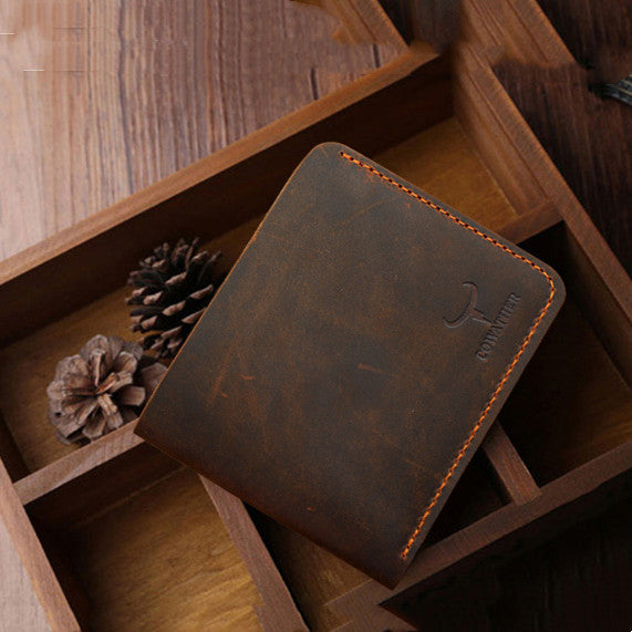 Men's Retro Wallet | Leather | Business Short Wallet