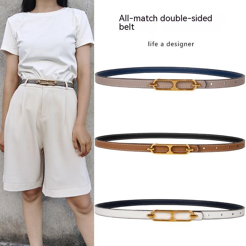 Damen Ledergürtel Schmal Echtleder | Elegant Allround Taillengürtel