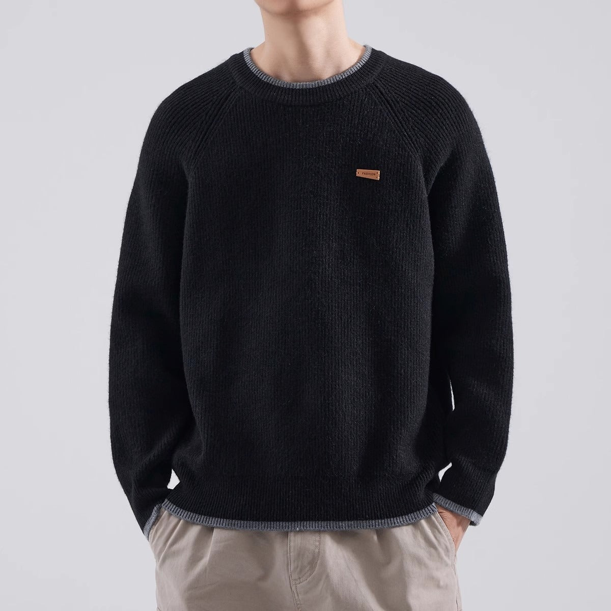 Men's Raglan Knit Sweater Loose Fit – Autumn Winter Sweater