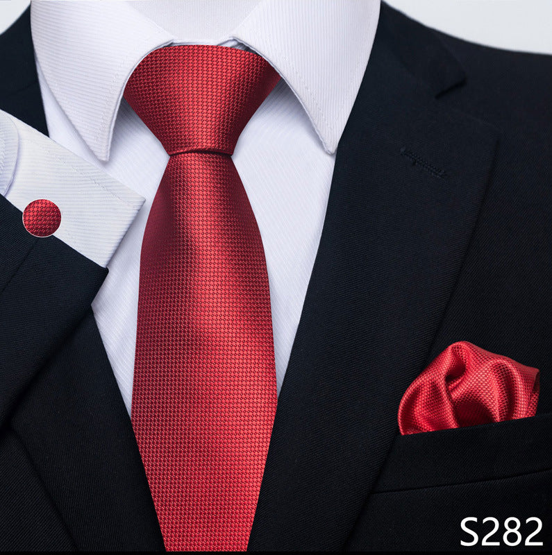 Men's Tie Set Business Scarf Cufflinks Elegant
