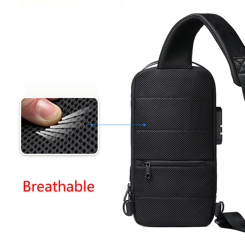 Anti-Theft Crossbody Bag Men USB | Waterproof Oxford