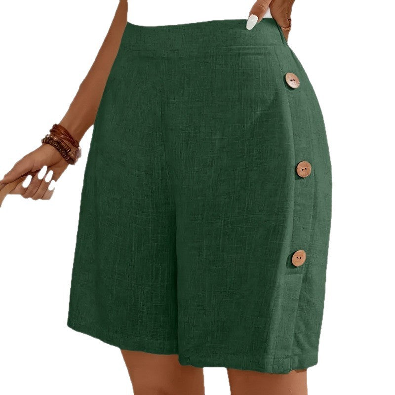 Women's Retro Shorts Button Details Casual Summer Stylish Comfortable