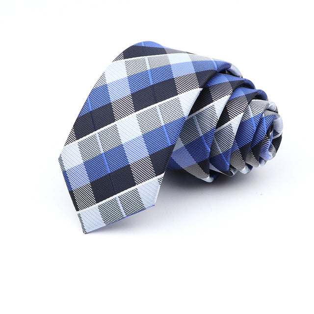 Slim Krawatte 6cm kariert modern Herren Polyester elegant