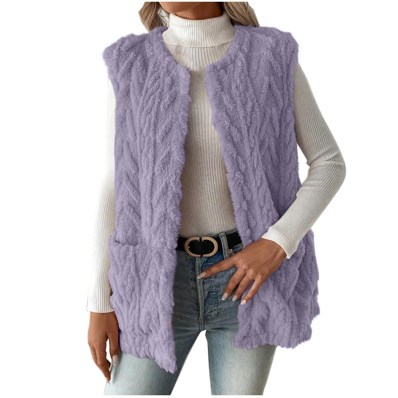 Women's Reversible Fleece Vest – Wearable on Both Sides, Warm & Casual