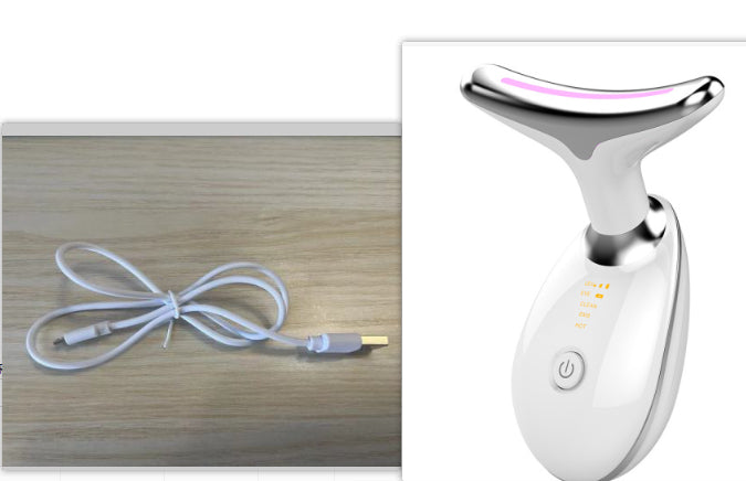 EMS Halsmassagegerät mit Wärmefunktion – Straffendes Anti Falten Beauty Gerät