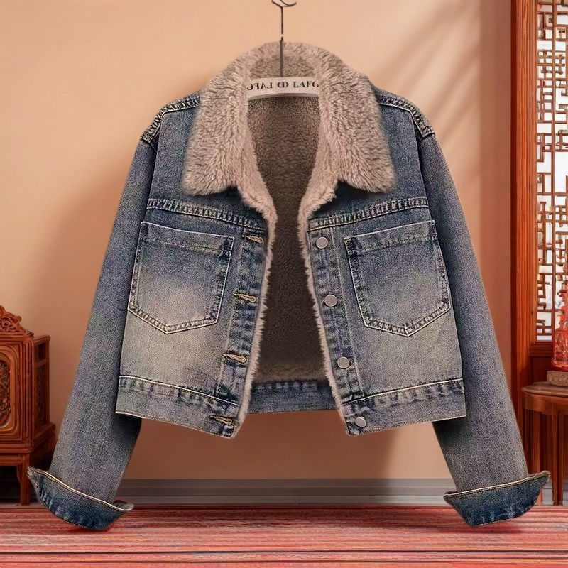Vintage Damen Jeansjacke – Lockerer Schnitt, Trendiger Retro Look
